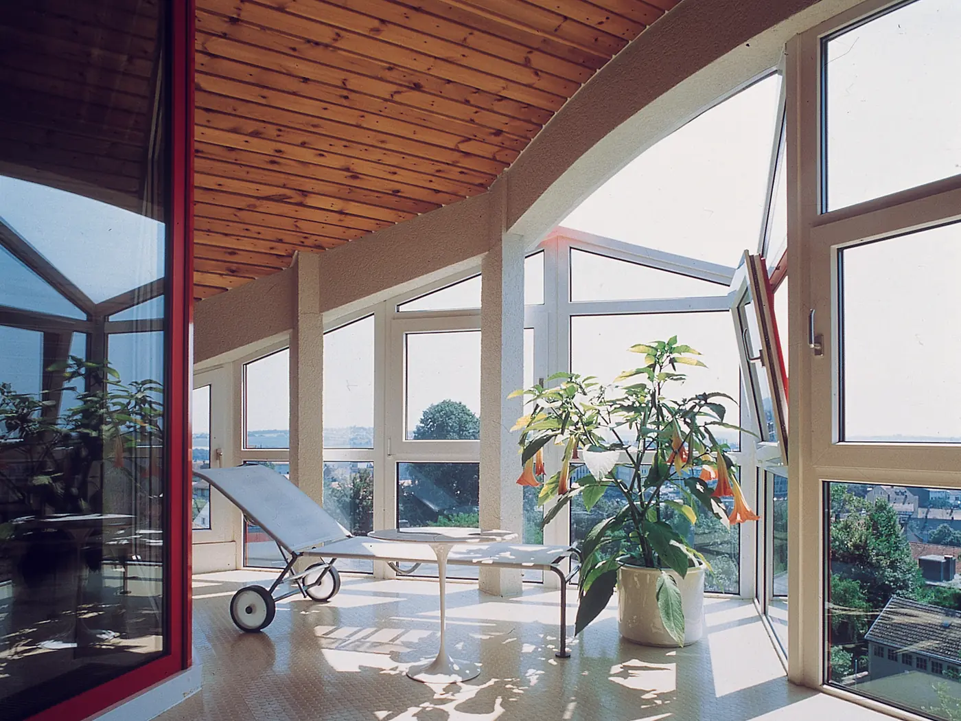 Glazed porch: opening sash and fixed panes