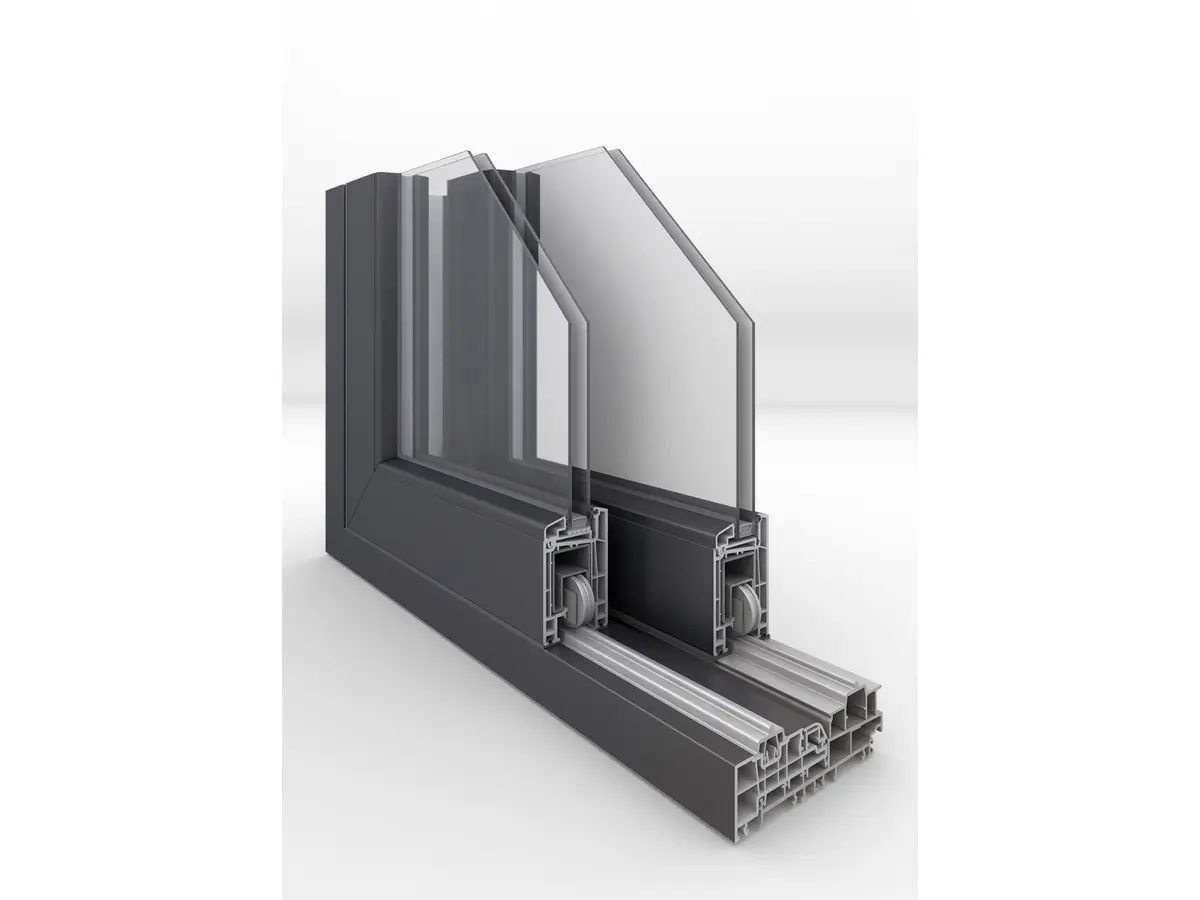 Cut-away of the PremiDoor76 profile
